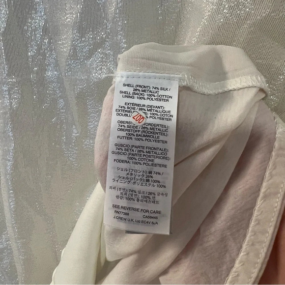 J. Crew Silk  Metallic-front tank in Ivory size XXS - Picture 6 of 9